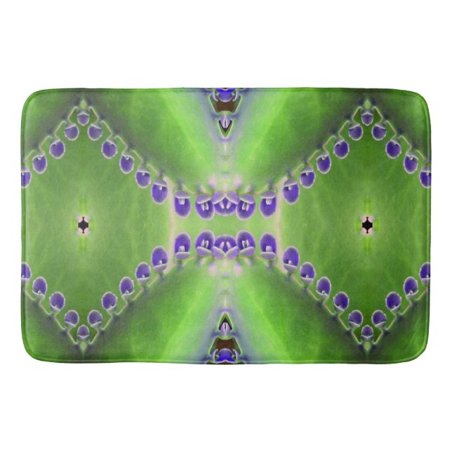 Green and Purple Design Bath Mat (Front)