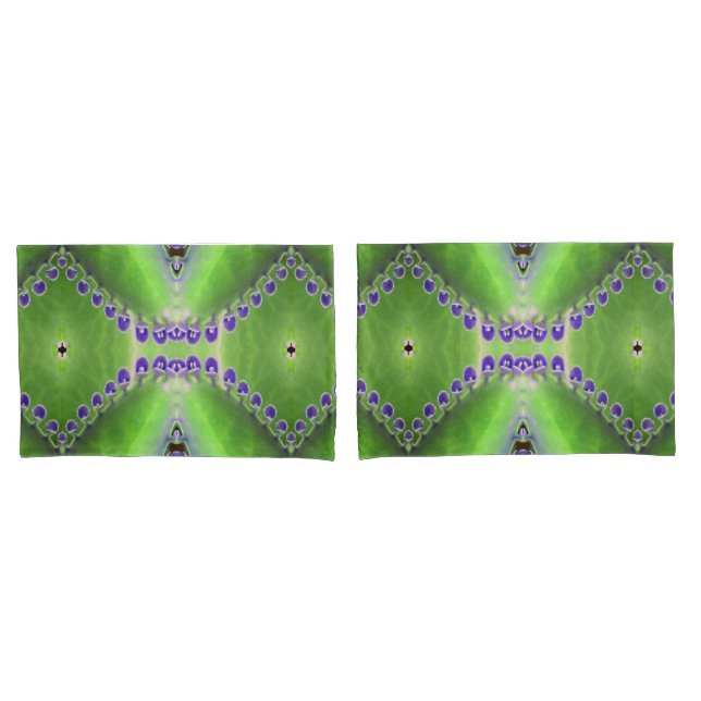 Green and Purple Design Pillowcase (Front-Set)