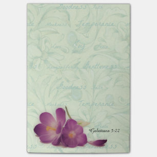 Green and Purple Flower Fruits of the Spirit Post-it Notes