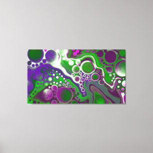 Green and Purple Fluid Art Marble Abstract Modern  Canvas Print