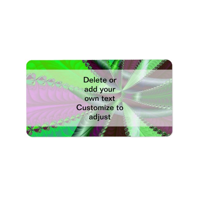 Green and purple fractal pattern label (Front)