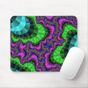 Green and Purple Gear Mouse Pad