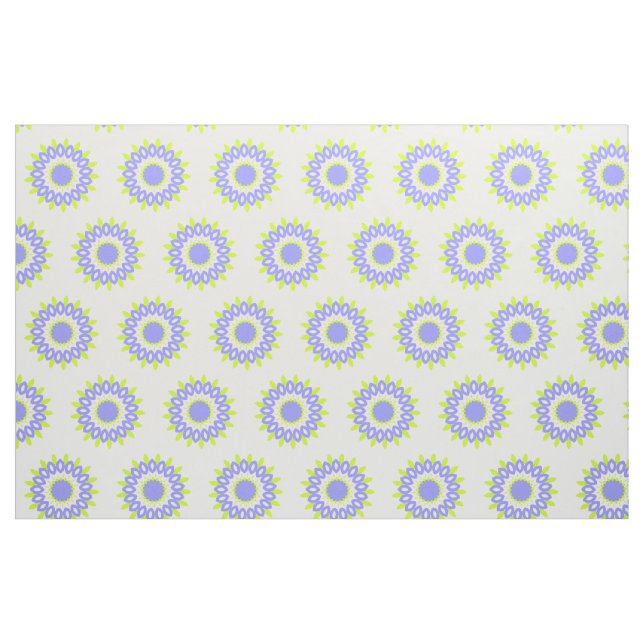 Green and Purple Geometric Flower Fabric (Fat Quarter)