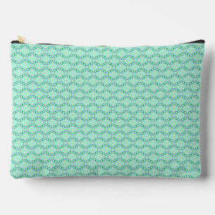 Green and Purple Geometric Flower Petals Accessory Pouch