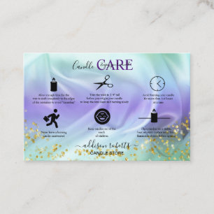 Green and Purple Glitte Jewellery Care Business Ca Business Card
