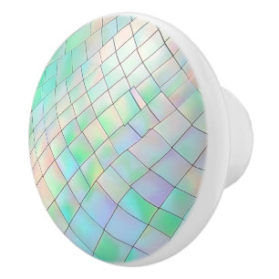 Green and Purple Holographic Pattern Ceramic Knob