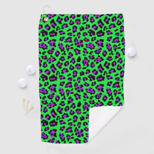 Green and Purple Leopard Golf Towel