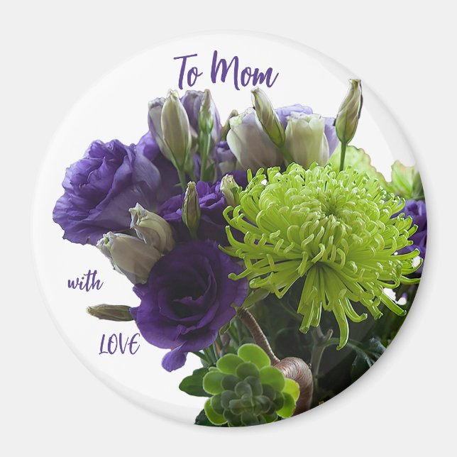 Green and Purple Mothers Day Magnet  (Front)
