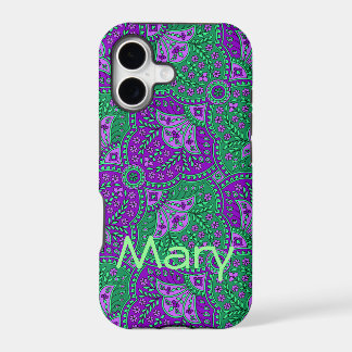 Green and Purple Paisley