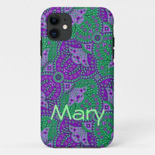 Green and Purple Paisley Case-Mate iPhone Case