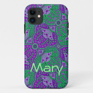 Green and Purple Paisley Case-Mate iPhone Case