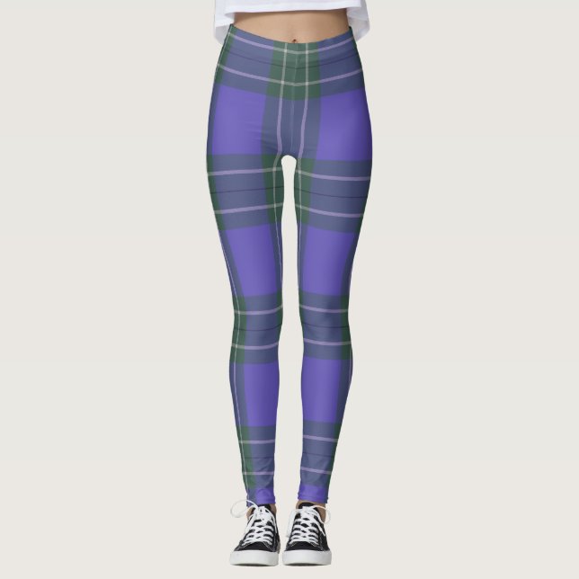 Green and Purple Plaid leggings (Front)