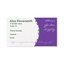Green and Purple Ribbon Business Cards