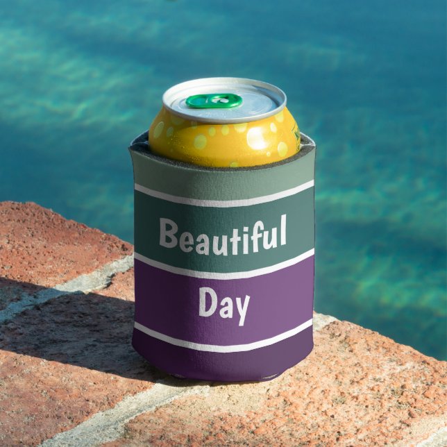 Green And Purple Stripes Can Cooler (In Situ Pool)