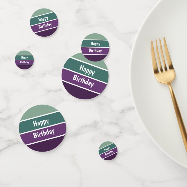Green And Purple Stripes Confetti (Group)