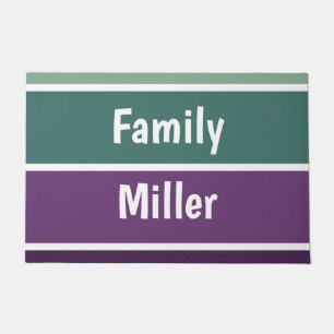 Green And Purple Stripes Doormat