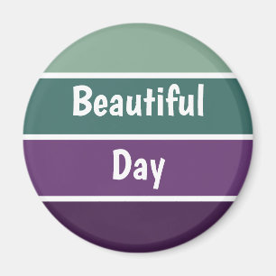 Green And Purple Stripes Magnet