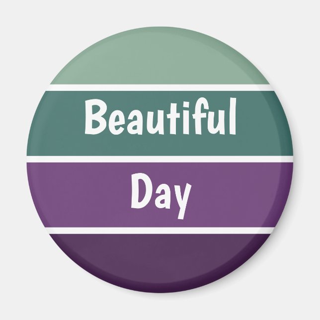 Green And Purple Stripes Magnet (Front)