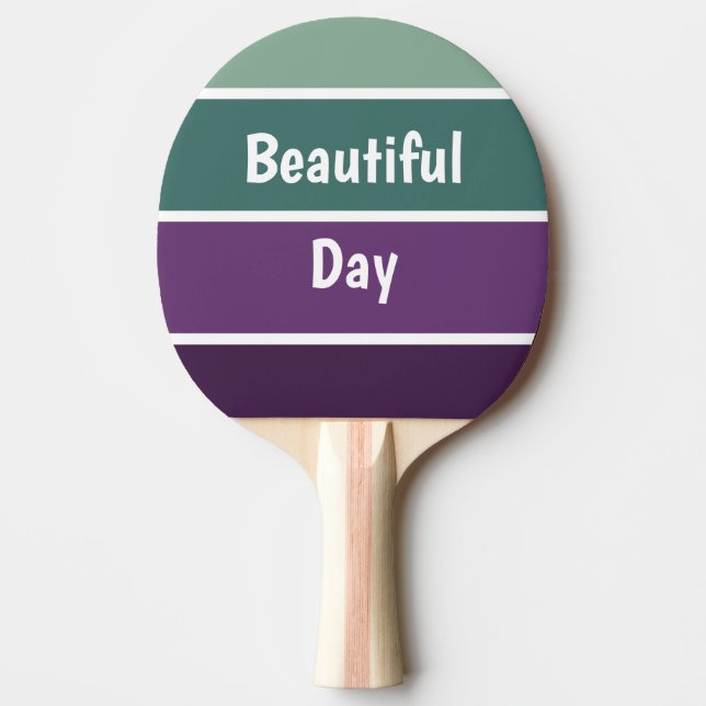 Green And Purple Stripes Ping Pong Paddle (Front)