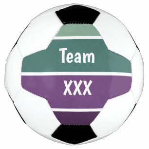 Green And Purple Stripes Soccer Ball