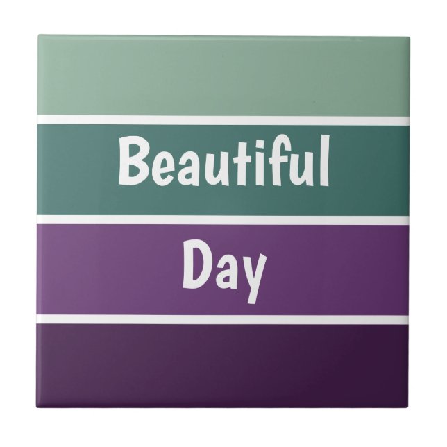 Green And Purple Stripes Tile (Front)