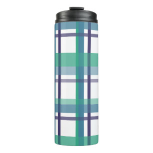 Green And Purple Tartan Pattern Thermal Tumbler