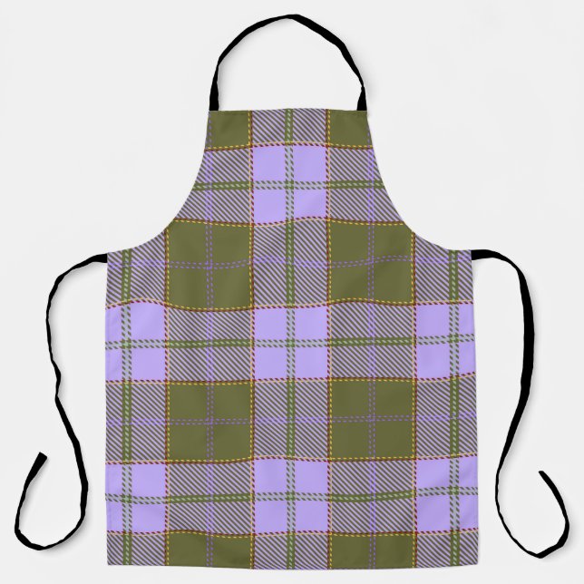 Green and Purple Tartan Plaid Scottish Seamless Pa Apron (Front)