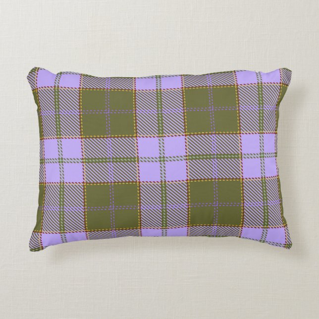 Green and Purple Tartan Plaid Scottish Seamless Pa Decorative Cushion (Front)