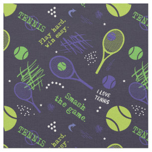 💚Green and💜 purple Tennis pattern, custom si Fabric