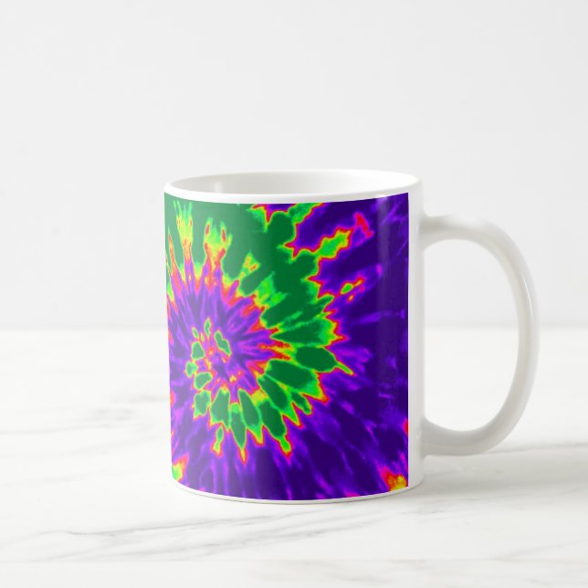 Green and Purple Tie Dye Coffee Mug (Right)