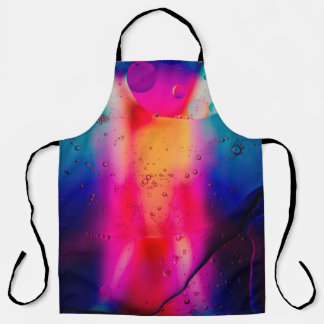Green and red abstract painting apron
