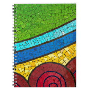 Green and red abstract painting notebook