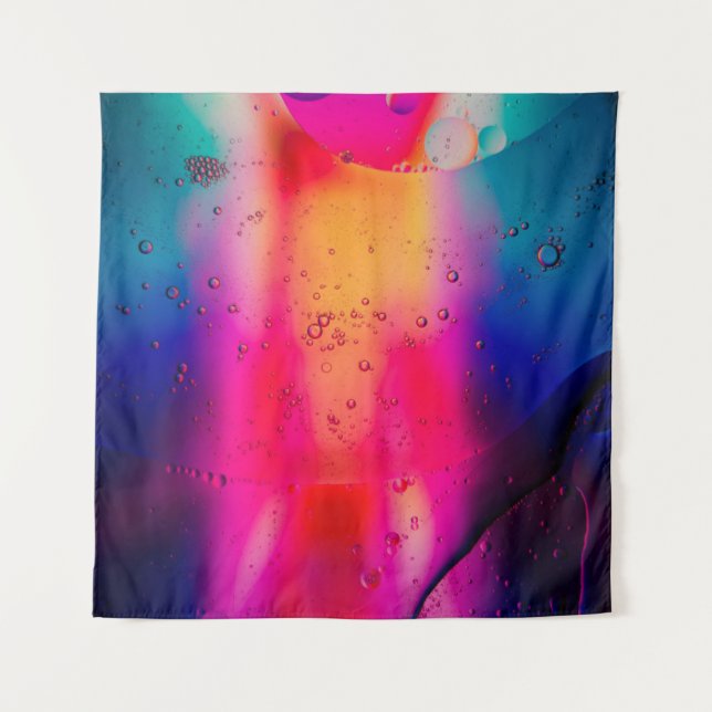 Green and red abstract painting tapestry (Front)