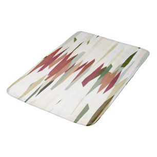 green and red Abstract Stripes Bath Mat