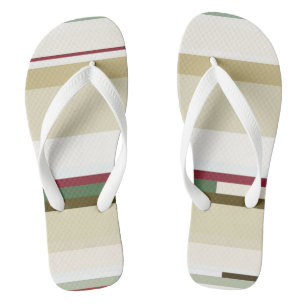 green and red Abstract Stripes Jandals
