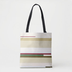 green and red Abstract Stripes Tote Bag