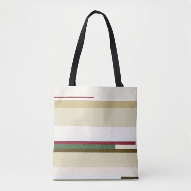 green and red Abstract Stripes Tote Bag (Front)