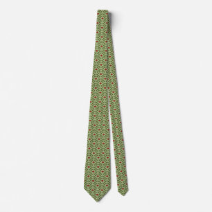 Green and Red Briar Rose Tie