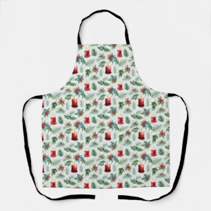 Green and Red Christmas Patterns - Apron