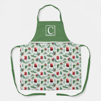 Green and Red Christmas Patterns - Apron