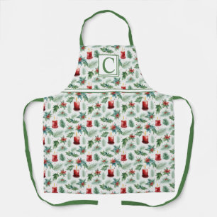Green and Red Christmas Patterns -  Apron