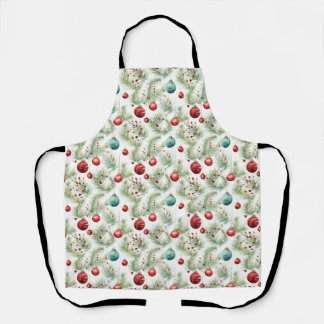 Green and Red Christmas Patterns -  Apron