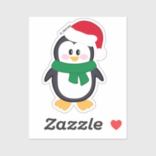 Green And Red Christmas Penguin