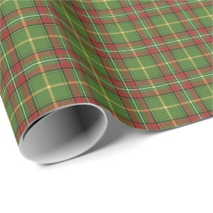 Green and Red Christmas Plaid Pattern Wrapping Paper