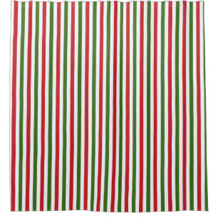 Green and Red Christmas Shower Curtain