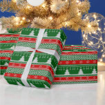 Green and Red Christmas Sweater Vintage Christmas Wrapping Paper<br><div class="desc">Introducing our Vintage Christmas Sweater Wrapping Paper – a delightful blend of nostalgia and festive charm, designed to add a touch of yesteryear's holiday spirit to your gifts. This vintage-inspired wrapping paper features a super cute Christmas sweater background, adorned with classic snowflakes and whimsical Christmas trees, creating a heartwarming visual...</div>