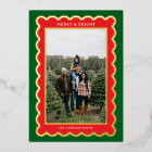 Green and Red Classic Christmas Scalloped Photo
