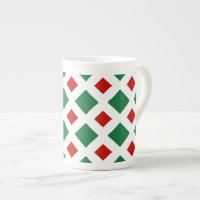 Green and Red Diamonds on White