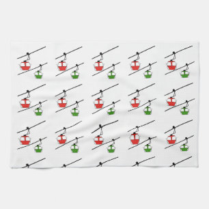 Green and red gondolas kitchen towel