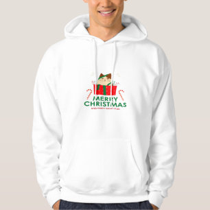 Green And Red Illustrative Merry Christmas Hoodie